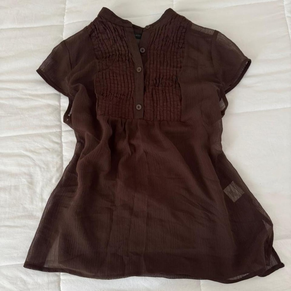 Y2K Mesh Ruffle Babydoll Blouse